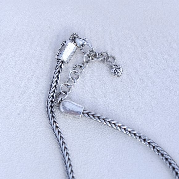 Brighton Mercer Chunky Chain Necklace Hammered Links Silver Plated Retired - Picture 5 of 6